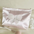 Embroidered Bow Large-Capacity Cosmetic Bag