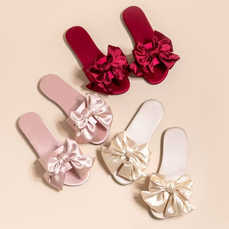 Satin Bow Slide slippers
