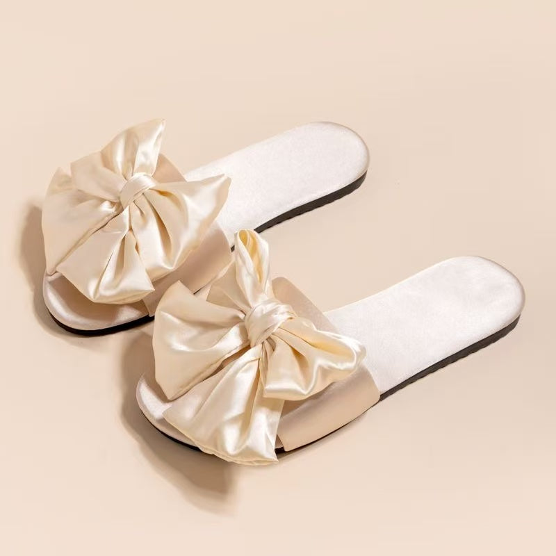 Satin Bow Slide slippers