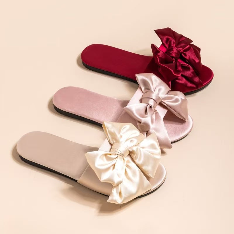 Satin Bow Slide slippers