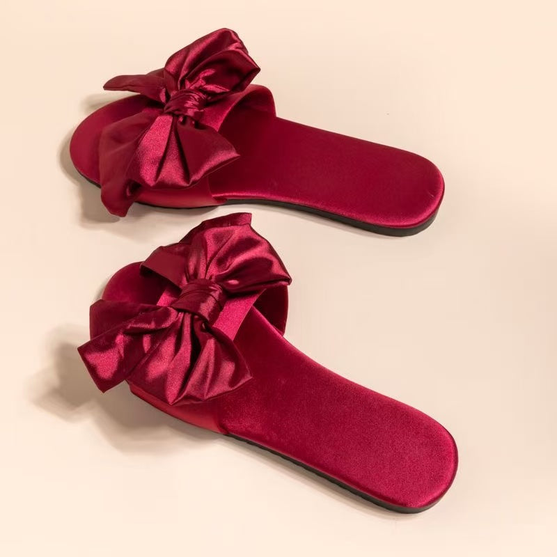 Satin Bow Slide slippers