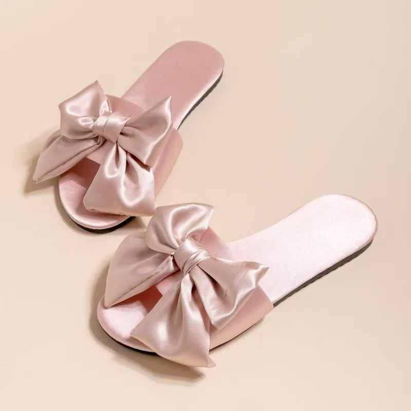 Satin Bow Slide slippers